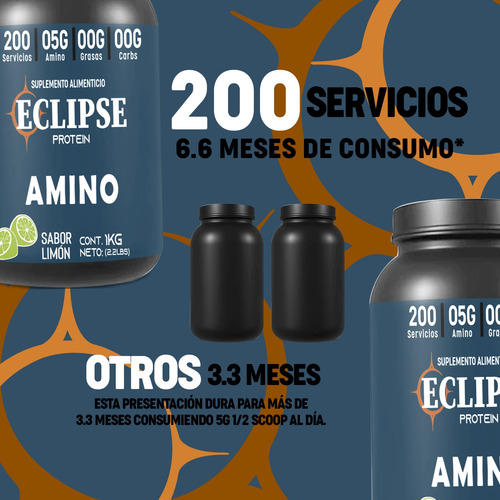 Aminoácidos En Polvo Eclipse 1 Kg Varios Sabores 100 Servis Limón