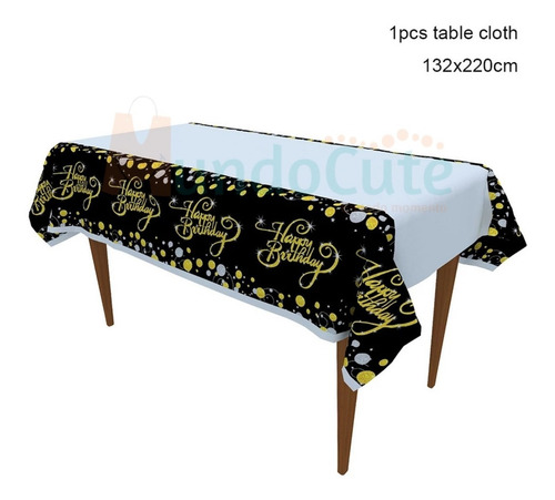 Imagen 3 de 4 de Kit Decoración Para Fiesta Cumpleaños Dorado Celebración