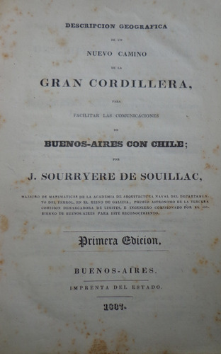 Sourryere Souillac Nuevo Camino Cordillera 1837