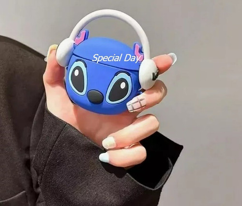 Funda Para Airpods 4 | Protección Completa Y Resistente Azul Airpods 4 Stitch