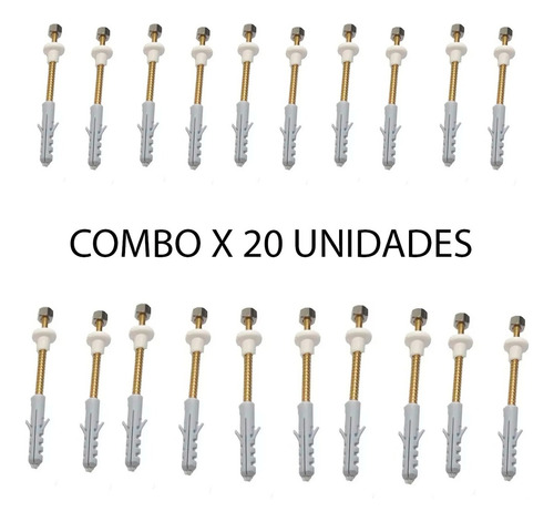 Repuesto Tornillo De Bronce Para Inodoro 22 X 70 Cm Pack X20