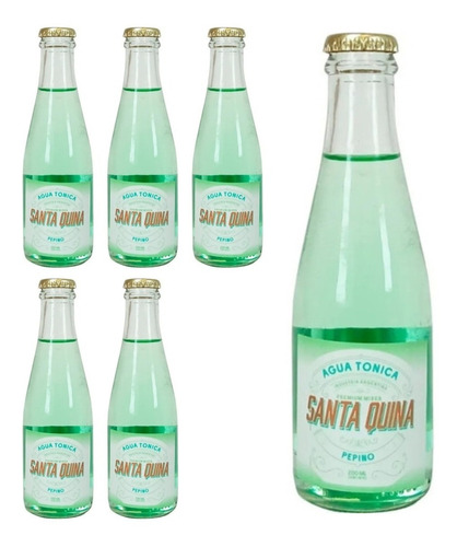 Agua Tonica Santa Quina Pepino Vidrio X 200ml X 6 Unidades