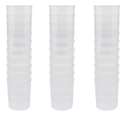 30 Tazas Medidoras Transparentes Para Líquidos De 100 Ml [u]