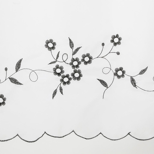 Media Cortina Bordada Con Ojales Cafe Valance Gris 60x140cm