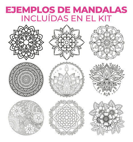 Kit Imprimible 200 Mandalas Para Pintar Colorear Pdf A4