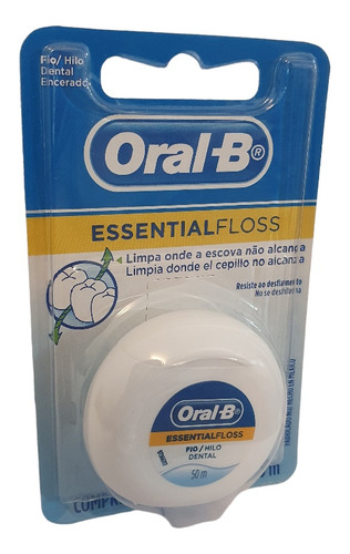 Hilo Dental Oral B Essencial Con Cera 50 Mts