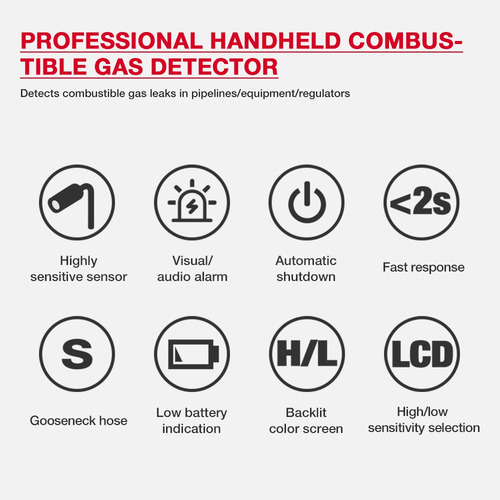 Habotest Ht601a+ Detector De Fugas De Gas Profesional Detect