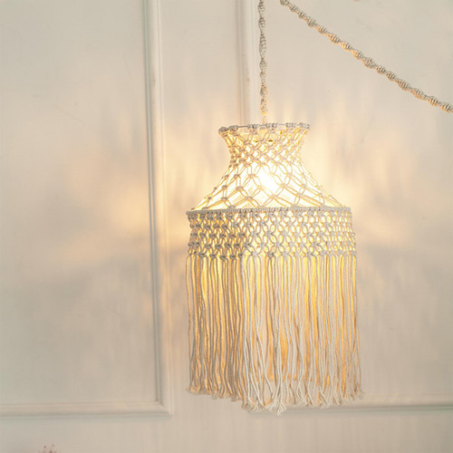 Abajur Boho Macrame Lustres Pendurados Feitos À Mão