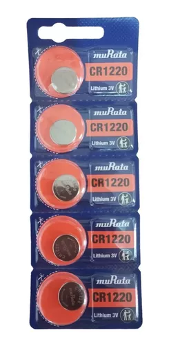Pila Boton Bateria Cr1220 Celda Litio Electronica 3v Pack X5