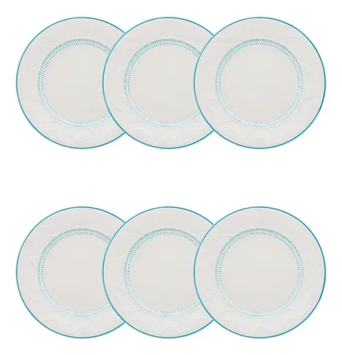 Juego de platos de postre Serena Sky de 6 piezas, 20,5 cm