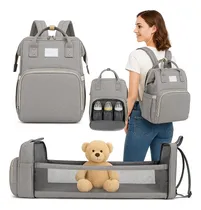 Comprar Mochila Bolso Maternal Bebé Cuna Gran Capacidad Impermeable Gris Liso