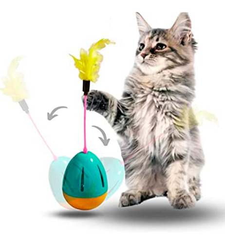 Imagen 1 de 6 de Juguetes Para Gatos Con Movimiento Y Pluma. Superentretenido