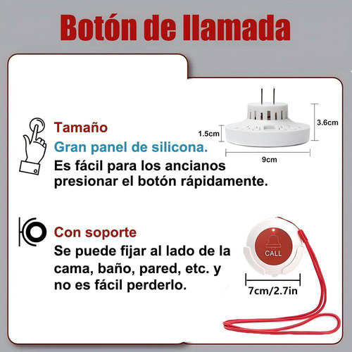 Botón De Llamada Sos Inalámbrico Para Enfermera De Ancianos