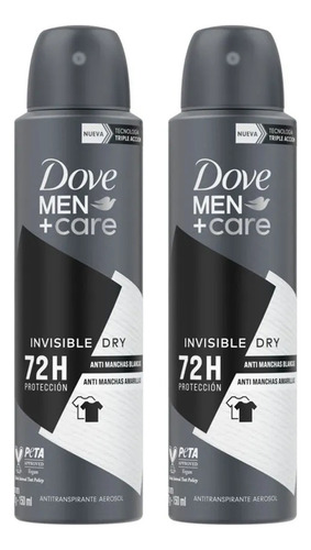 Desodorante Spray Aerosol Dove Men 150ml Invisible Dry 72h