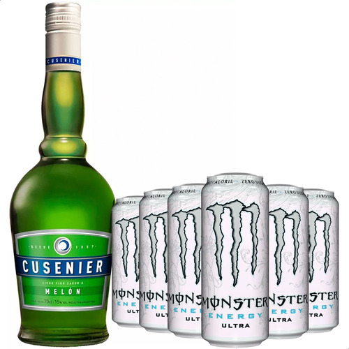 Licor Fino Cusenier Melon + Monster Energy Ultra