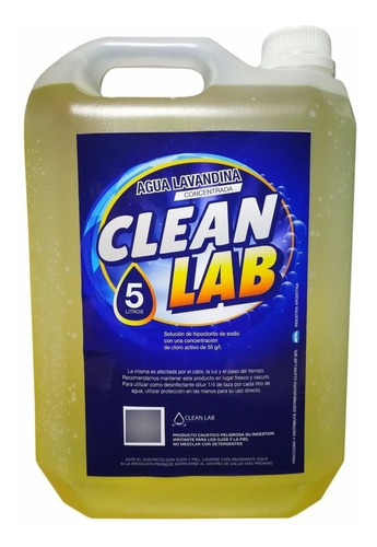 Agua Lavandina Conc. (55 Gr./lt) X 5 Lts Clean Lab