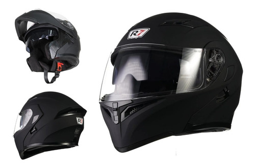 Casco Abatible R7 Unscarred Solid Con Gafas Certificado Dot