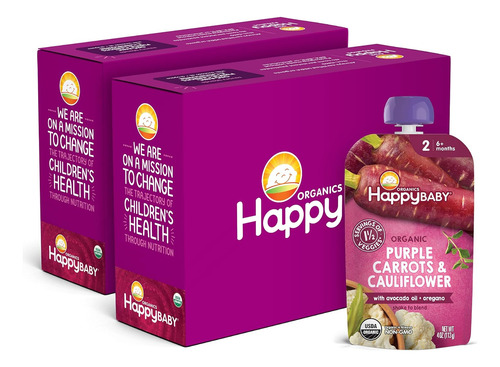 Happy Baby Organics Savory Blends Etapa 2 Comida Para Bebés,