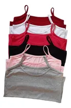 Comprar L 6 Blusas Básicas Lisas Con Tiras De Espagueti