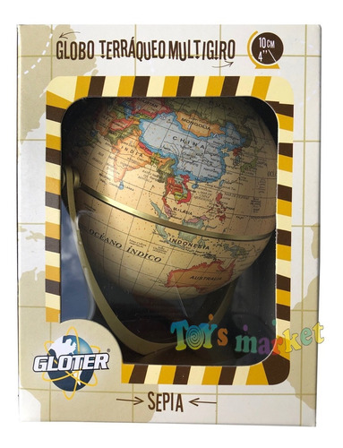 Imagen 3 de 6 de Globo Terraqueo Gloter De 10 Cm Multigiro Con Base Plástico