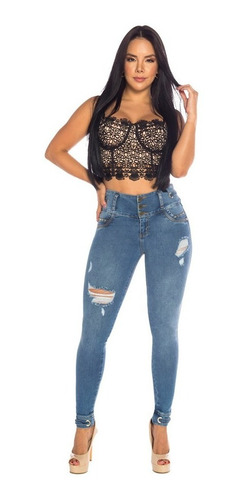 Imagen 7 de 7 de Jeans Colombiano Levanta Cola 14412 Cheviotto