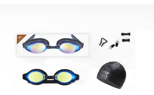 Kit De Goggles Gafas Natacion Tipo Espejo + Envio Gratis