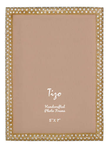 Porta-retratos Tizo Design Jeweled Metal Com Cristal 5x7 Dou