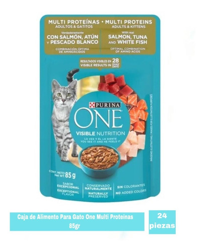 Caja De Alimento Para Gato One Multi Proteínas 24 Piezas