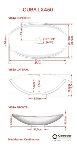 Bancada Metrópole 605w 60cm C/cuba Canoa L45 E Prateleira Cor da pia Branco Cor do móvel Nogal