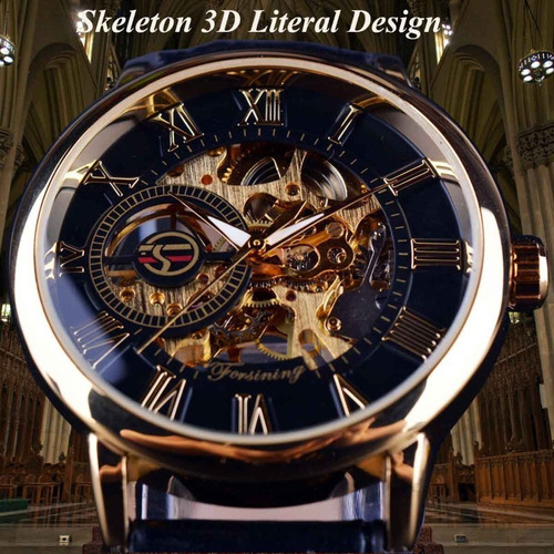 Reloj Forsining Fashion Mechanical Skeleton Para Hombre