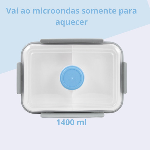 Imagem 2 de 6 de Marmiteiro De Plástico Para Alimentos Vai Ao Micro-ondas