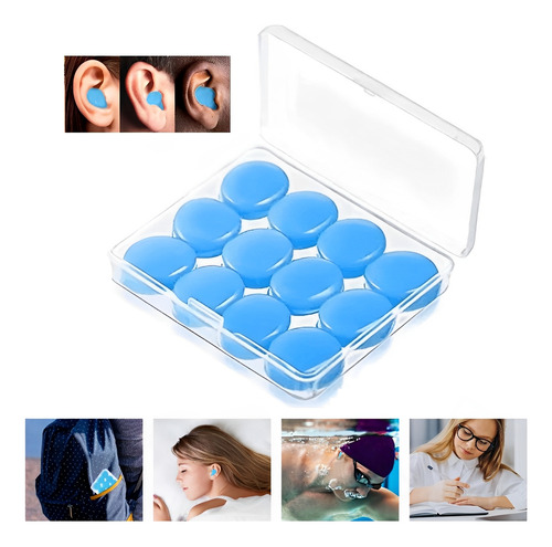 12 Tapones De Silicona Moldeables Natación - Ruido - Dormir