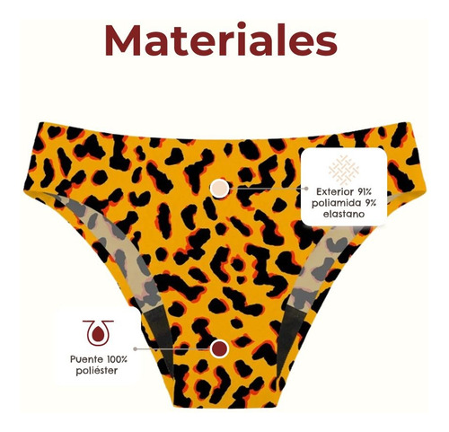 Traje De Baño Para Periodo Luna Segura Bikini Atlas Animal P Naranja Ech