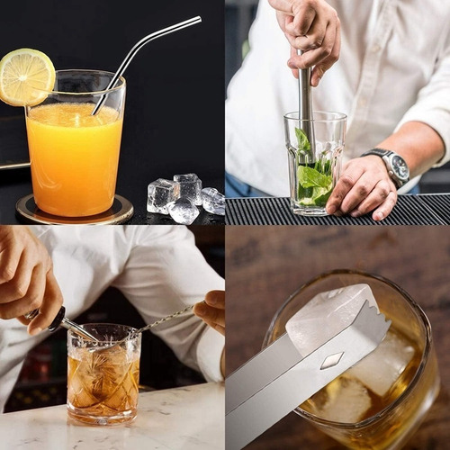 Imagen 6 de 8 de Juego De Coctelera Inoxidable Profesional Para Bar 8 Piezas