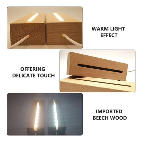 Base De Luz Rectangular De Madera, Base De Pantalla Led De M