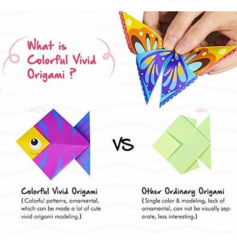 Papel De Origami Con Libro Para Niños Multicolor 108 Pzas