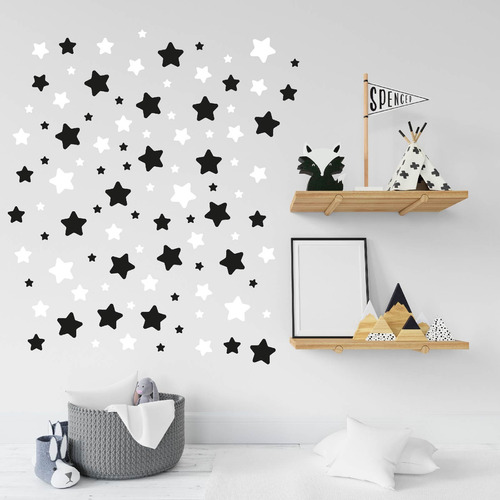 Vinil Decorativo Infantil Plantilla Estrellas Multicolores