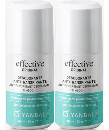 Effective Desodorante Roll On Original 48h .x2und Yanbal