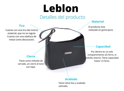 Cartera Leblon Das Luz Chocolate Goma Inyectada Metal A Tono