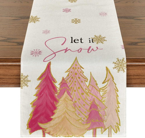 Modo De Artoide Árbol De Navidad Pink Let It Snowflake Corre