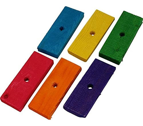 Bonka Bird Toys 1221 Pk6 Big Wood Oblong Parrot Foot Craft T