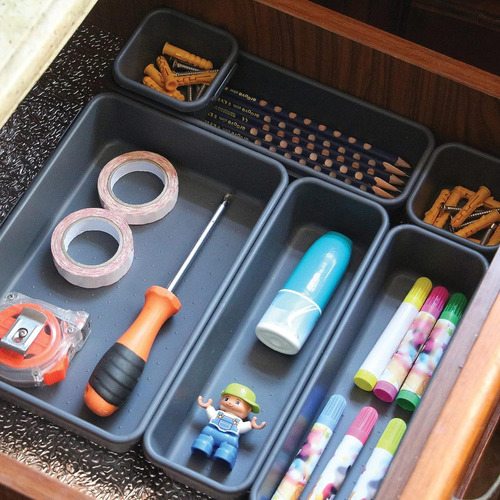 Set Of 22 Interlocking Desk Drawer Organizer Tray Divider Aa