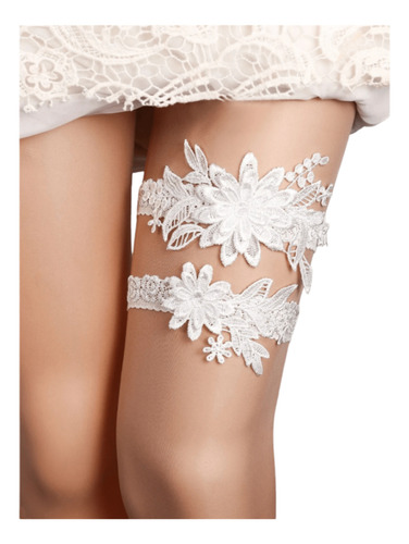 Liguero Blanco Para Novia De Encaje