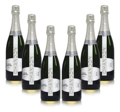 Vinho Espumante Chandon Demi Seco Riche 750 Ml Kit Com 06 Un