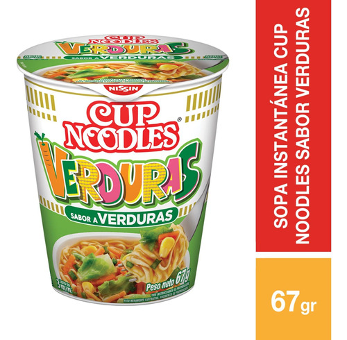 Sopa Instantánea Cup Noodles Sabor Verduras - 67 Gr