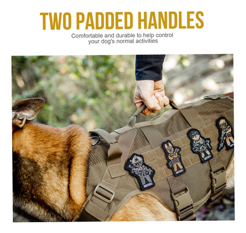 Onetigris No Pull Tactical Dog Arnés Para Dog Medium, Arnés Brown.