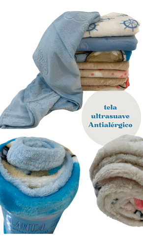 Frazada De Cuna/cochecito Bebe Manta Plush Ultrasuave Set X2