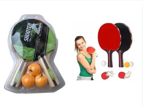 Set 2 Paletas Raquetas Ping Pong Tenis De Mesa + 3 Pelotas