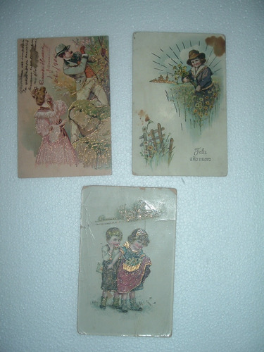 Postales  Antiguas  (tres)  Años 1905  Al 1921