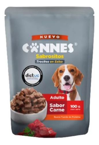 Caja 24 Sachet Cannes Perro Adulto Carne 100 Gr 